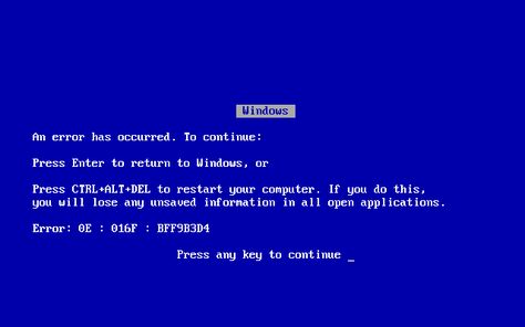 Windows 95, 98 and Me Error Screen, Old Computer, Windows 95, Windows 98, Object Lessons, Blue Screen, Old Windows, Modems, Nobel Prize