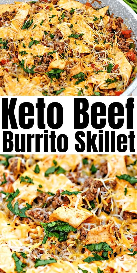 Essen, Beef Burrito Skillet, Burrito Skillet, Beef Burrito, Keto Quiche, Keto Beef, Keto Beef Recipes, Breakfast Low Carb, Keto Casserole