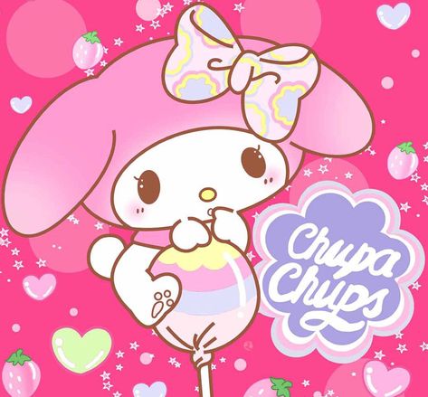 My Melody Chupa Chups Sanrio Chupa Chups, Melody Wallpaper, Girl Pajamas, My Melody Wallpaper, Charmmy Kitty, Hello Kitty Images, Sanrio Wallpaper, Hello Kitty My Melody, Hello Kitty Pictures