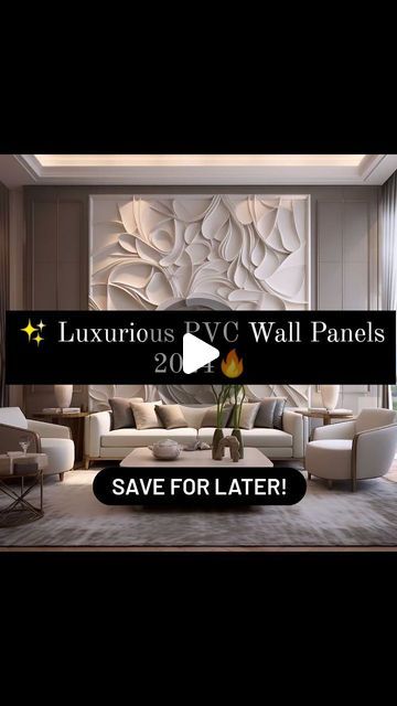 GAURAB INTERIOR | Interior designer on Instagram: "✨ Luxurious PVC Wall Panels 2024😳
Inspiration is here 🔥

⏫🆙Level up your living room with the future of design! These 3D PVC wall panels add instant sophistication and futuristic vibes. Plus, they're durable, water-resistant, and easy to clean! Who knew luxury could be this affordable? 
#pvcwallpanels #livingroomdecor #interiordesign #futuristicliving #affordableluxury #homedecorinspo #diyproject #3dwalldesign

If you’re new here:

🌟 Follow us @gaurabinterior for daily inspiration, behind-the-scenes glimpses, and the latest design news.

[ Interior design , Door designs , Interior decor , Design Inspiration , Trending designs , Luxury Interiors ]" Latest Wall Paints For Living Room, 3d Wall Murals Living Rooms, Pvc Wall Panels Design For Living Room, Pvc Wall Panels Designs, Tv Walls, 2024 Inspiration, Latest Interior Design Trends, Wall Panel Design, Pvc Wall Panels