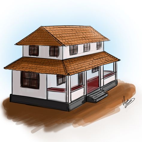 Small Village House Design, Simple House Drawing, Brown Roofs, Cute Pics For Dp, Clay Jars, Indian Drawing, Art Homework, Jars Ideas, Hut House