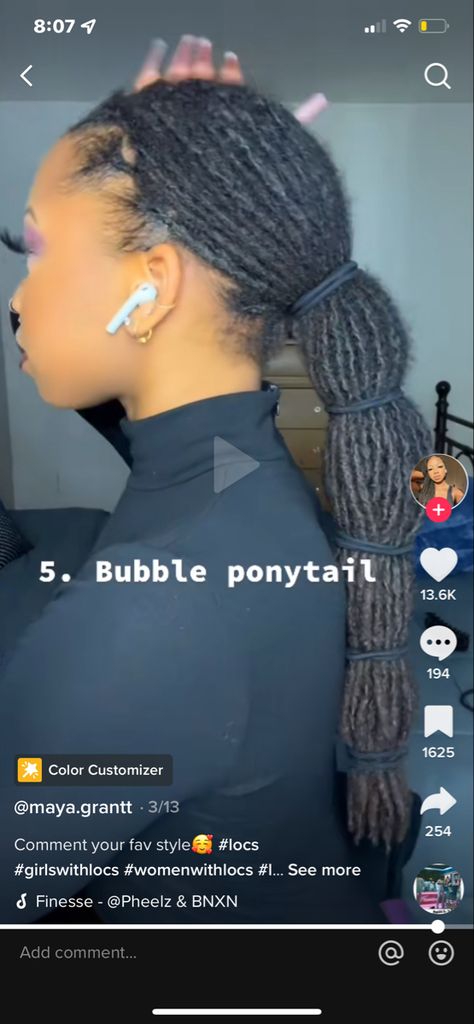 Bubble Ponytail On Locs, Bubble Ponytail Locs, Loc Bubble Ponytail, Bubble Locs, Loc Hairstyles, Bubble Ponytail, Sisterlocks, Locs Hairstyles, Loc Styles