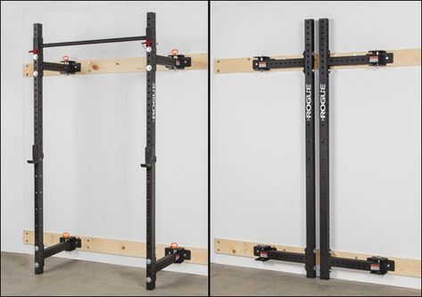 Folding Squat Rack, Home Made Gym, Home Gym Garage, New Garage, Diy Home Gym, Diy Gym, Basement Gym, Reformer Pilates, Gym Room At Home