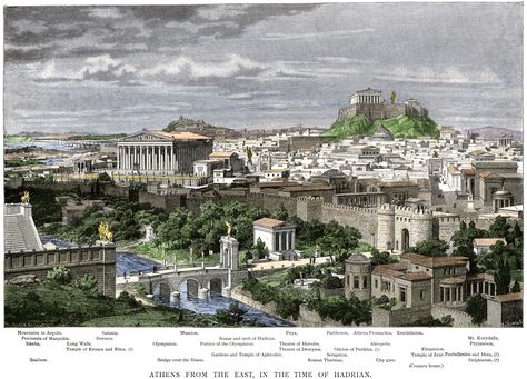 The Greek city-states were the dominant settlement structure of the ancient Greek world and helped define how different regions interacted with each other. Wind Pictures, Ancient Athens, Ancient Greek City, Greek City, Physical Geography, Ancient Civilization, Walled City, 1st Century, Landscape Features