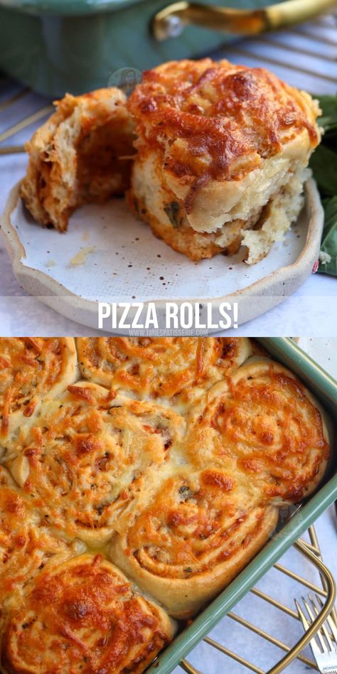 Pizza Rolls! - Jane's Patisserie Pizza Buns Recipe, Pizza Rolls Recipe, Homemade Bread Dough, Pizza Buns, Pizza Roll Recipe, Janes Patisserie, Dough Pizza, Pizza Flavors, Pizza Rolls