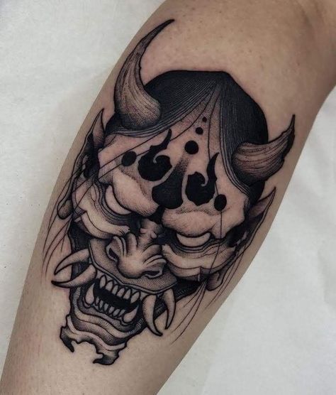 Hannya Maske Tattoo, Mascara Hannya, Mask Tattoos, Hannya Maske, Japanese Demon Tattoo, Japanese Mask Tattoo, Oni Mask Tattoo, Oni Tattoo, Hannya Mask Tattoo