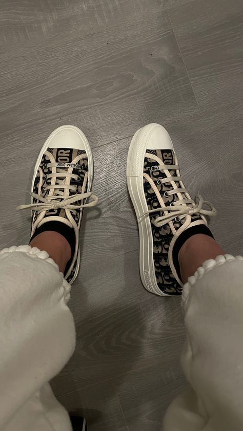 Dior Trainers Outfit, Walk'n'dior Sneaker Outfit, Christian Dior Sneakers Outfit, Dior Sneakers Outfit, Dior Trainers, Wishlist Shoes, 2025 Board, Trainers Outfit, Trendy Shoes Sneakers