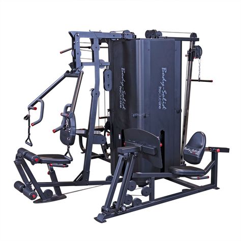 Body-Solid Pro Clubline (S1000) Multi-Station Four Weight Stack Commercial Gym Machine, Upper & Lower Body Strength Training Functional Exercise Workout Stations for Weights lifting and Bodybuilding Lower Body Strength Training, Apartment Gym, Lower Body Strength, Workout Stations, Gym Machines, Fitness Facilities, Leg Curl, Body Strength, Exercise & Fitness Equipment