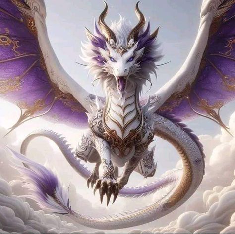 White And Purple Dragon, Legendary Animals, Air Dragon, Light Dragon, Legendary Dragons, Mythical Creatures Fantasy, Diamond Dotz, Mythical Dragons, Dragon Artwork Fantasy