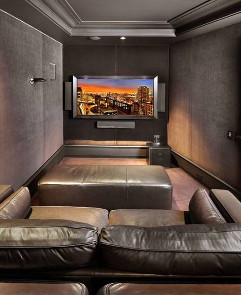 Small Home Theater Rooms, Small Movie Room, Home Theatre Room Ideas, Small Home Theater, Theater Room Decor, Small Home Theaters, Basement Home Theater, Home Theater Room Design, Basement Home