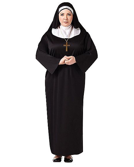 Adult Nun Plus Size Costume - Spirithalloween.com Revealing Costumes, Couples Halloween Costume Plus Size, Nun Halloween Costume, Homemade Mermaid Costumes, Plus Size Halloween Costumes, Princess Jasmine Costume, Nun Costume, Halloween Costume Store, Cow Costume