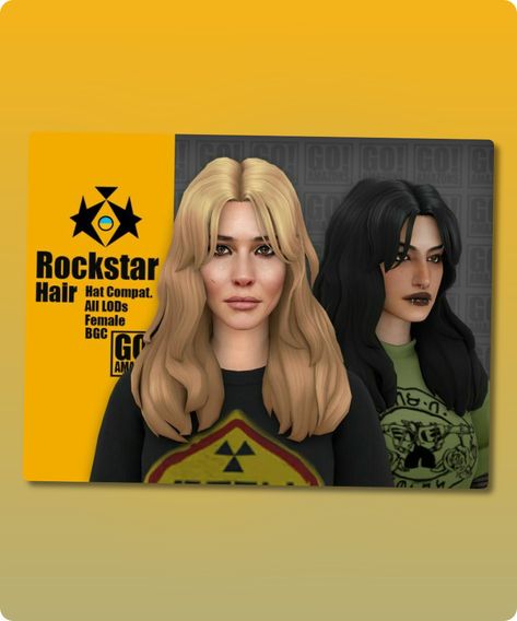 Sims 4 Rockstar Hair >Base game compatible female hairstyle >Hat compatible >From Teen to Elder >30 EA swatches + extras >All LODs >All maps Filesize: 5 MB Origin of Mesh: Edited EA mesh Recoloring Allowed: Yes – Do not include mesh Polycount LOD 0 (highest): 5080 Polycount LOD 1: 4572 Polycount LOD 2: 2286 PolycountContinue reading "Rockstar Hair By Goamazons" #base_game #elder #teen #adult #sims #sims4cc Mom Sims 4, Sims 4 Rockstar Cc, Sims 4 Hairstyles Cc, Rockstar Hair, Sims 4 Hairstyles, 4 Hairstyles, Hair Base, Mod Jacket, Cc Clothes