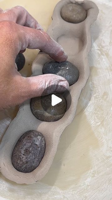 700 likes, 10 comments - aprilhackbarth on March 24, 2024: "Lining up rocks to create more natural and unusual shaped dishes and forms. What do you think? Is there a rock somewhere that would create a great form for your clay? . . . @aprilhackbarth . Making ceramics in the studio. Pottery sculpting tips and tricks. In the studio. Ceramics studio artwork. Creating ceramics from clay. Outdoor inspiration for ceramics. Outdoor fly fishing river art and ceramics. Creating sculpture in the s Nature Ceramics Inspiration, Stone Clay Ideas, Handbuilt Pottery Ideas Projects, Cool Clay Projects, Easy Handbuilt Pottery Ideas, Nature Ceramics, Sculpting Tips, River Rock Crafts, Pottery Sculpting