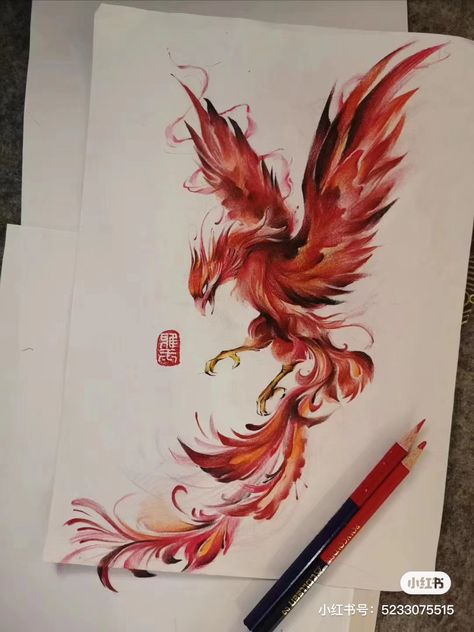 Pheonix Sketch Pencil, Real Phoenix Bird Tattoo, Phönix Drawing, Phinixbird Tattoo, Phoenix Drawing Tattoo, Red Phoenix Tattoo, Phenix Birds Tattoo, Fenix Tattoo Design, Fenix Art