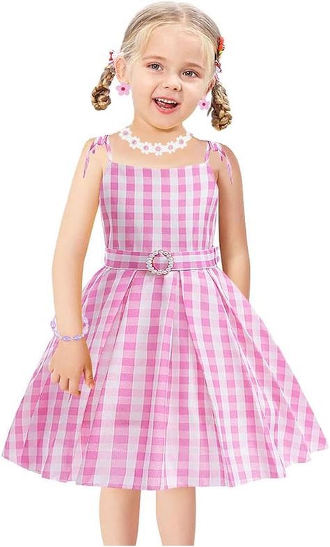 Love this cute costume idea for a little girl.  Featuring a beautiful waist bow and adjustable shoulder strap, this dress is made of soft, breathable polyester fabric for comfortable wear all day long.

Perfect for Halloween! Barbie Dress For Girls Kids, Girls Cowboy Costume, Barbie Princess Charm School Dress, Cute Pink Hello Kitty Print Dress, Pink Princess Costume, Spring Pink Princess Dress With Unicorn Print, Pink Ballerina Dress For Kids, Movie Cosplay, Costumes Kids