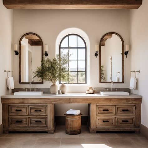 Double Vanity Mirror Ideas [September 2023] - Our Guide to the Perfect Vanity Mirror Extra Large Bathroom Vanity, Farmhouse Double Sink Vanity, Wooden Double Sink Vanity, Mirrors For Double Vanity Master Bath, Master Bath Vanity Ideas Double Vessel Sinks, Double Sink Restroom Ideas, Bathroom Island Vanity, Master Vanity Single Sink, Double Vanity Makeup Station