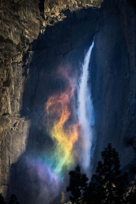 Rainbow Waterfall, Dragon Fire, Yosemite Falls, Exotic Places, Love Rainbow, Fire Dragon, Beautiful Waterfalls, Yosemite National, Over The Rainbow