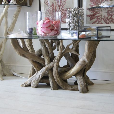 Natural Driftwood Coffee Table H50cm view our range online at http://www.dorisbrixham.co.uk/furniture/coffee-tables.html Driftwood Dining Table, Driftwood Coffee Table, Driftwood Furniture, Driftwood Table, Driftwood Projects, Driftwood Sculpture, Driftwood Decor, Driftwood Crafts, Tv Stand Wood