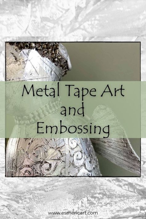 Metal Crafts Diy, Metal Tape Art, Enameling Techniques, Metal Tooling, Aluminum Foil Crafts, Embossing Art, Tin Foil Art, Embossed Tile, Metal Embossing Art