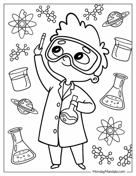 ​﻿﻿﻿20 Science Coloring Pages (Free PDF Printables) Mad Scientist Coloring Pages, Science Coloring Sheets, Steam Coloring Pages, 1st Grade Science Worksheets Free Printable, Mad Scientist Preschool Activities, Career Coloring Pages, Science Worksheets For Kindergarten Free Printable, Chemistry Coloring Pages, Stem Coloring Pages Free Printable