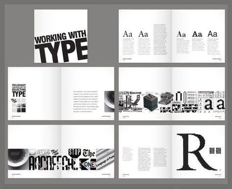 I really like the contrast of black and white in this book layout. I think a similar approach would work for this upcoming book project. There is a strong grid that is carried through each spread, which makes the content flow nicely. Layout Editoriale, Typography Book Design, Design De Configuration, Booklet Layout, Mises En Page Design Graphique, Logos Retro, Typography Book, Template Brochure, Book And Magazine Design