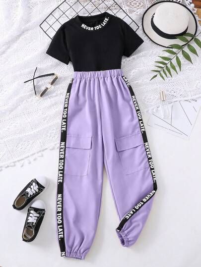 Purple Outfits For School, Cute Clothes Outfits, Tomboy Fashion Girly, Cute Purple Outfits, Outfit Ideas Purple, Outfits For Middle School, Clothes Purple, Purple Clothes