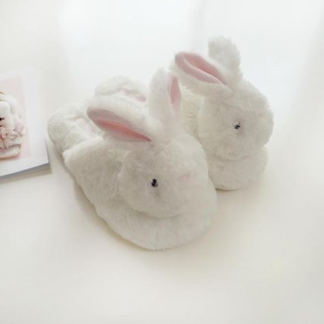 Kawaii Fluffy Bunny Slippers SP1711335 - SpreePicky Fluffy Bunny Slippers, Rabbit Slippers, Winter Cartoon, Fluffy Shoes, Unicorn Slippers, Mode Kawaii, Slippers Womens, Bunny Slippers, Animal Slippers