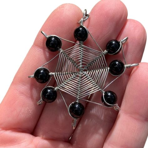 New! Silver Wire Wrapped Spiderweb With Black Onyx Pendant Halloween Necklace Jewelry was just added to eBay. Check it out! #eBay #eBaySeller https://ebay.us/naeGel Spiderweb Design, Dark Mysterious, Pagan Necklace, Black Onyx Pendant, Artisan Jewelry Necklaces, Halloween Necklace, Onyx Pendant, Handcrafted Artisan Jewelry, Onyx Bead