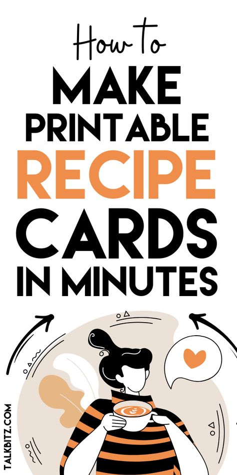 Are you looking to create your recipe cards for free? The beauty of it is, that making a recipe card takes less time than you might think. Here's how to create them in minutes. Diy Recipe Cards Homemade, 5x7 Recipe Cards Printable Free, Recipe Card Design, Recipe Book Design, Recipe Cards Printable Free, Recipe Cards Template, Recipe Template, Printable Recipe Cards, Food Stickers