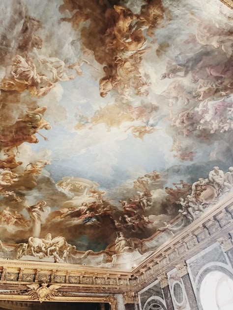 Arte Madi, Rennaissance Art, Greek Mythology Art, Baroque Art, Palace Of Versailles, Greek Art, Painted Ceiling, Aesthetic Painting, Ethereal Art