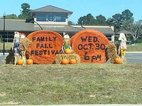 Great advertising for Fall Festival! Hay Bales, Family Fall Festival, Fall Festival Game, Fall Festival Decorations, Festival Games, Festival Decor, Fall Fest, Fall Party, Family Wedding