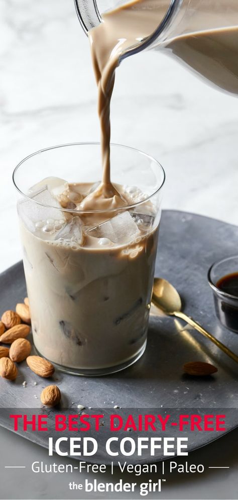 Vegan Iced Coffee, Paleo Coffee, Coffee Homemade, Dairy Free Coffee, Paleo Drinks, Paleo Foods, Creamer Recipe, Vegan Ideas, Homemade Almond Milk