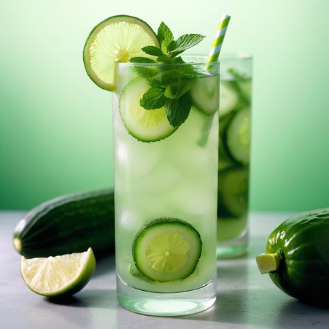 Cucumber Mint Lime Cooler – Low Calorie Cucumber Mint Water, Homemade Cooler, Cucumber Drink, Blender Drinks, Mint Water, Peach Ice Tea, Ginger Peach, Hydrating Drinks, Recipes Book