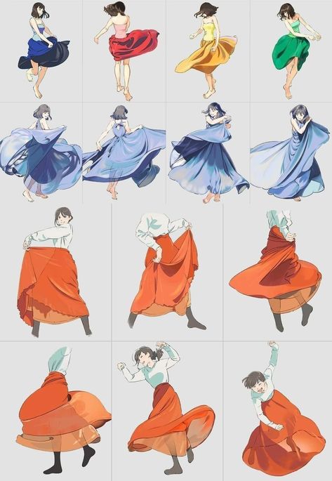 Dress Poses Drawing, Dress Poses, Poses Drawing, 캐릭터 드로잉, Dress Drawing, Poses References, Drawing Clothes, Art Poses, Art Tutorial