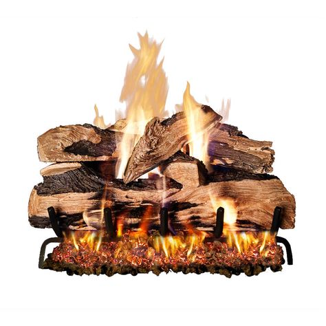 PRICES MAY VARY. Peterson Real Fyre refractory ceramic gas logs are meticulously hand painted to re-create the look of natural wood |Reinforced with steel rods for greater integrity | Proudly made in the USA Dual Flame ANSI Certified Model-G45 75,000 BTU VENTED burner produces more depth with rich full flames in front of the gas logs for more realism | ONLY for use in VENTED fireplaces Glowing ember bed for realistic look of burning wood | Silica Sand covers the burner resulting in wider flame d Gas Insert, Modern Flames, Gas Log Sets, Fire Pit Ring, Diy Bbq, Fireplace Logs, Gas Fireplace Logs, Free Gas, Oak Logs