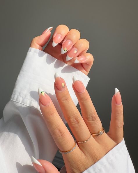 when you’re not ready for summer to be over yet 🍋 . . . nailfie, nail inspo, white nails, lemon nails, spring nails, summer nails, simple nails, minimal nails, dainty nails, south of italy #nailart #nailsofinstagram #nailsoftheday #rorxnails Nails Dainty, Nail Inspo White, Nails Lemon, Dainty Nails, Nails Minimal, Summer Nails Simple, Italy Nails, Lemon Nails, South Of Italy