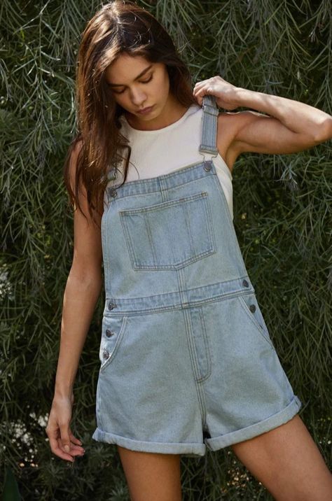 Frankie Overalls – Ooh La Luxe Denim Shortalls, Denim Overall Shorts, Girls Overalls, Denim Overalls Shorts, Short Overalls, Light Blue Shorts, Crop Top Sweater, Girl Next Door, Light Wash Denim