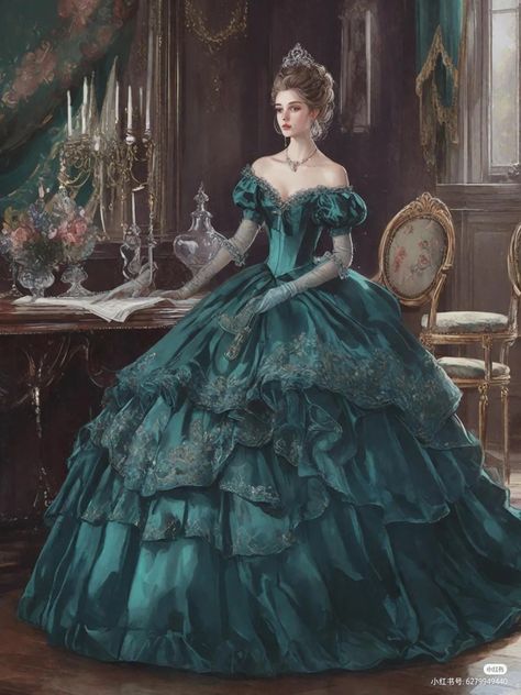 Royalty Dress Aesthetic, Royal Dress Aesthetic, Victorian Princess Dress, Royalty Dresses, Debutante Dresses, Victorian Era Dresses, Royalty Dress, Ancient Dress, Fairytale Fashion