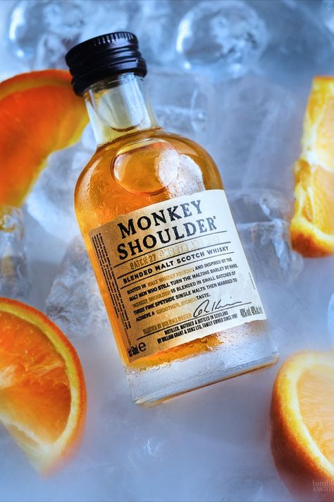 Monkey shoulder on ice Monkey Shoulder, Monkey Cocktail, Monkey Shoulder Whiskey, Whiskey Product Photography, Whiskey Drinks Photography, Whiskey Cocktail Photography, Whisky Drinks, Malt Whisky, Vitamin Water Bottle