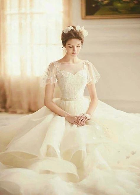 Wedding Dress Tea Length, Wedding Dress Silk, Puff Sleeve Wedding Dress, Sleeve Wedding Dresses, Classic Bride, Wedding Dresses Princess Ballgown, 파티 드레스, Beach Bride, Classic Wedding Dress