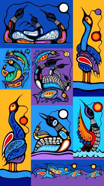 Canadian Aboriginal Art, Norval Morrisseau, Native Artwork, Mark Anthony, Native American Artwork, Woodland Art, Healing Waters, Inuit Art, Quilt Fabrics