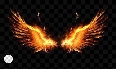 PSD the wings of a fire on a transparent... | Premium Psd #Freepik #psd #wings #angel-wings #bird-wings Fire Angel Wings, Fire Wings Angels, Fire Wings Aesthetic, Evan Tattoo, Flame Wings, Vtuber Inspiration, Alpha And Omega Symbols, Fire Wings, Transparent Wings