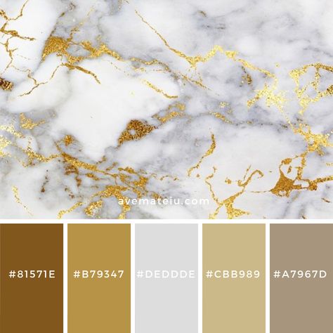 Color Palettes – Ave Mateiu Marble Color Palette, Gold Color Combination, Colors Inspiration, Gold Color Palettes, Gold Palette, Color Schemes Colour Palettes, Gold Color Scheme, Brand Color Palette, Color Palate