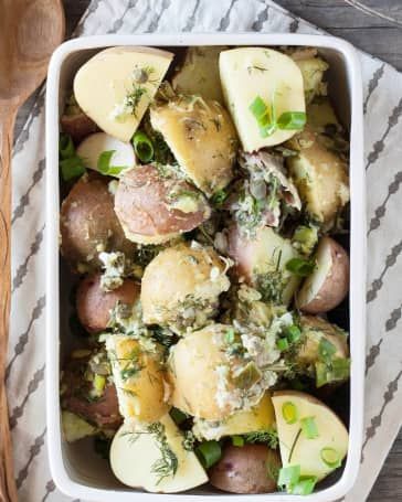 Recipe: Potato Salad with Lemon Tahini & Dill Dressing | Kitchn Tater Salad, The Best Potato Salad, Best Potato Salad, Best Potato Salad Recipe, Potluck Salad, Easy Potluck, Dill Dressing, Recipe Potato, Salad With Lemon