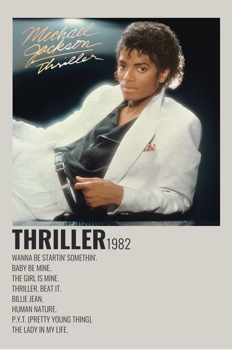 Michael Jackson Album Covers, Thriller Album, Michael Jackson Poster, Minimalist Music, Music Poster Ideas, Vintage Music Posters, Michael Jackson Thriller, Film Posters Minimalist, Print Music