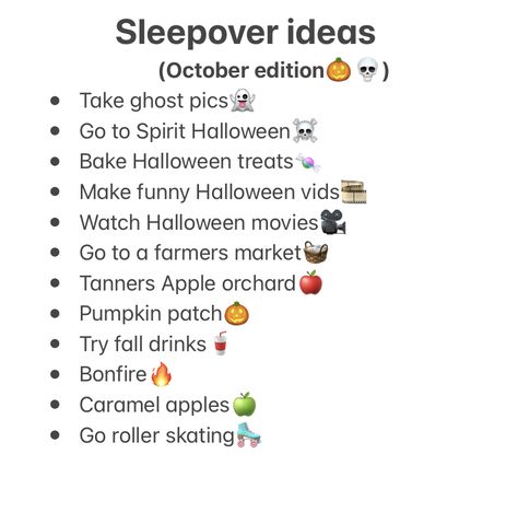 Preppy Halloween Party Ideas, Fall Themed Birthday Party For Teens, Spooky Slumber Party, Fall Sweet Sixteen Party Ideas, Fall Themed Sleepover, Spooky Sleepover Ideas, Halloween Slumber Party Ideas, Halloween Sleepover Ideas For Teens, October Sleepover