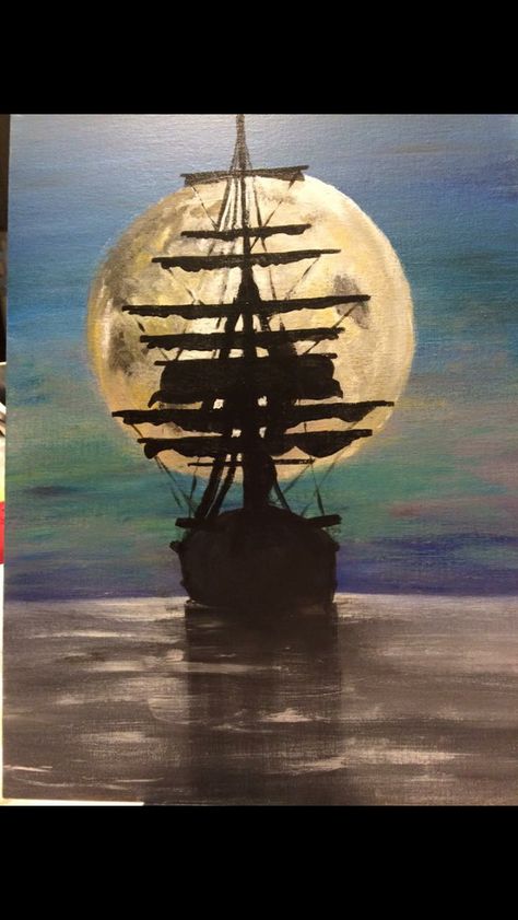 pirate ship Pirate Ship Painting Easy, Pirate Ship Painting Acrylic, Ship Painting Acrylic, Pirate Painting, Pirate Ship Painting, Pirate Ship Drawing, Ship Pirate, Realistic Oil Painting, Painting Canvases