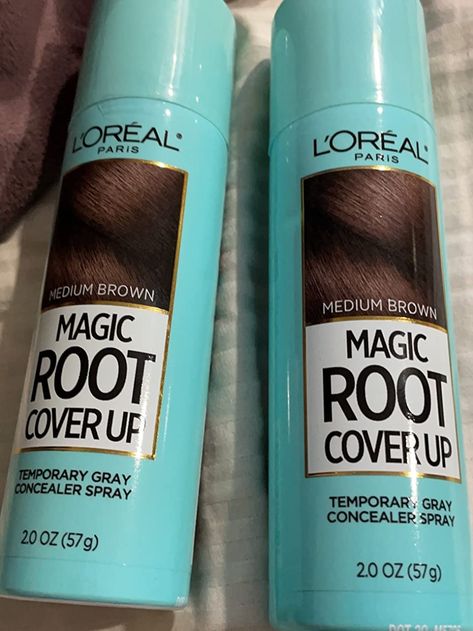 So, I decided to try this out. The first time I used it, it was gross. I felt a sense of dampness on my hair all day, and I wasn't super impressed with how it looked, didn't seem to be doing a lot better than the powder. Then I read the negative reviews, and was even more frustrated. But, I really, really wanted it to work! So I tried spraying it on a comb, then combing. Nope. But I was on my way to work, really wanted to cover that gray, so just sprayed it on again. Perfect! Temporary Hair Dye For Dark Hair No Bleach, Magic Root Cover Up Loreal, Loreal Root Touch Up, Color Hair Spray Temporary, Brown Packaging, Temporary Hair Color Spray, Root Cover Up, Hair Color Spray, Spray Hair