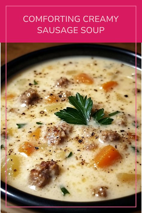 Warm up your evenings with this delightful Creamy Parmesan Italian Sausage Soup! Think of thick, rich goodness in every bowl, brimming with savory Italian sausage, subtly sweet onions, and a lavish detail of Parmesan cheese. Perfect for chilly nights, this soup serves as the ultimate comfort food that satisfies both your hunger and cravings for bold flavors. Ready in no time, it's an excellent addition to your cozy dinner gatherings. Treat yourself and your family to this flavorsome masterpiece that feels like a warm hug! Sausage Gravy Soup, Sweet Italian Sausage Soup Recipes, Sweet Sausage Soup Recipes, Ina Garten Creamy Parmesan Italian Sausage Soup, Italian Sausage Soup Healthy, Creamy Sausage Pasta Soup, Sausage Cauliflower Soup, Soup With Sweet Italian Sausage, Creamy Parmesan Italian Sausage Soup Recipe