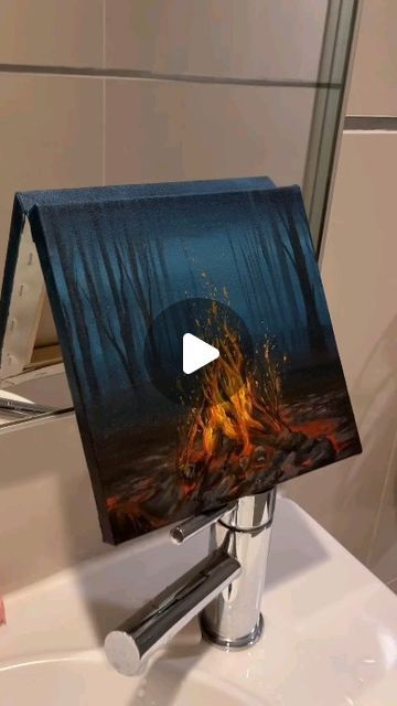 JAKIRA on Instagram: "👉More art: @jakira_art  Painting of a camp fire 🔥  The result is amazing!  Artist: @wiliyaniwenni  Follow @jakira_art Follow @jakira_art Follow @jakira_art   #jakira_art #canvasart #campfire #outdoorpainting #artoftheday" Camp Fire Art, Campfire Watercolor Paintings, Campfire Artwork, Camp Fire Paintings, Campfire Painting, Campfire Oil Painting, Camp Fire, Outdoor Paint, Art Video